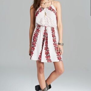 Free People Simona High Neck Floral Mini Dress SZ XS